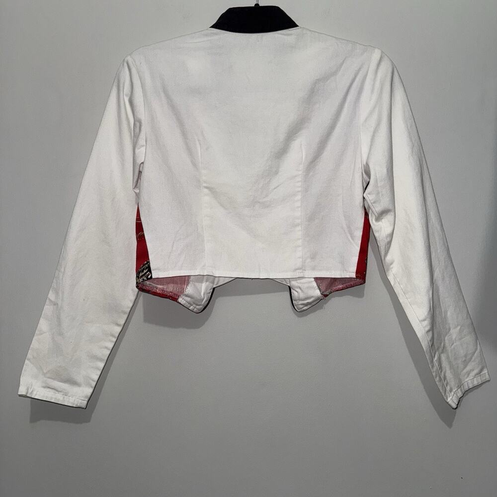 Vintage Cropped RoughRider Zip Front Sweetheart Cut Y2K Western Shirt Horses SM - Picture 6 of 8